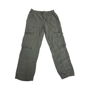 Women’s Free People Feelin Good Green Linen Blend Utility Cargo Pants Size Small